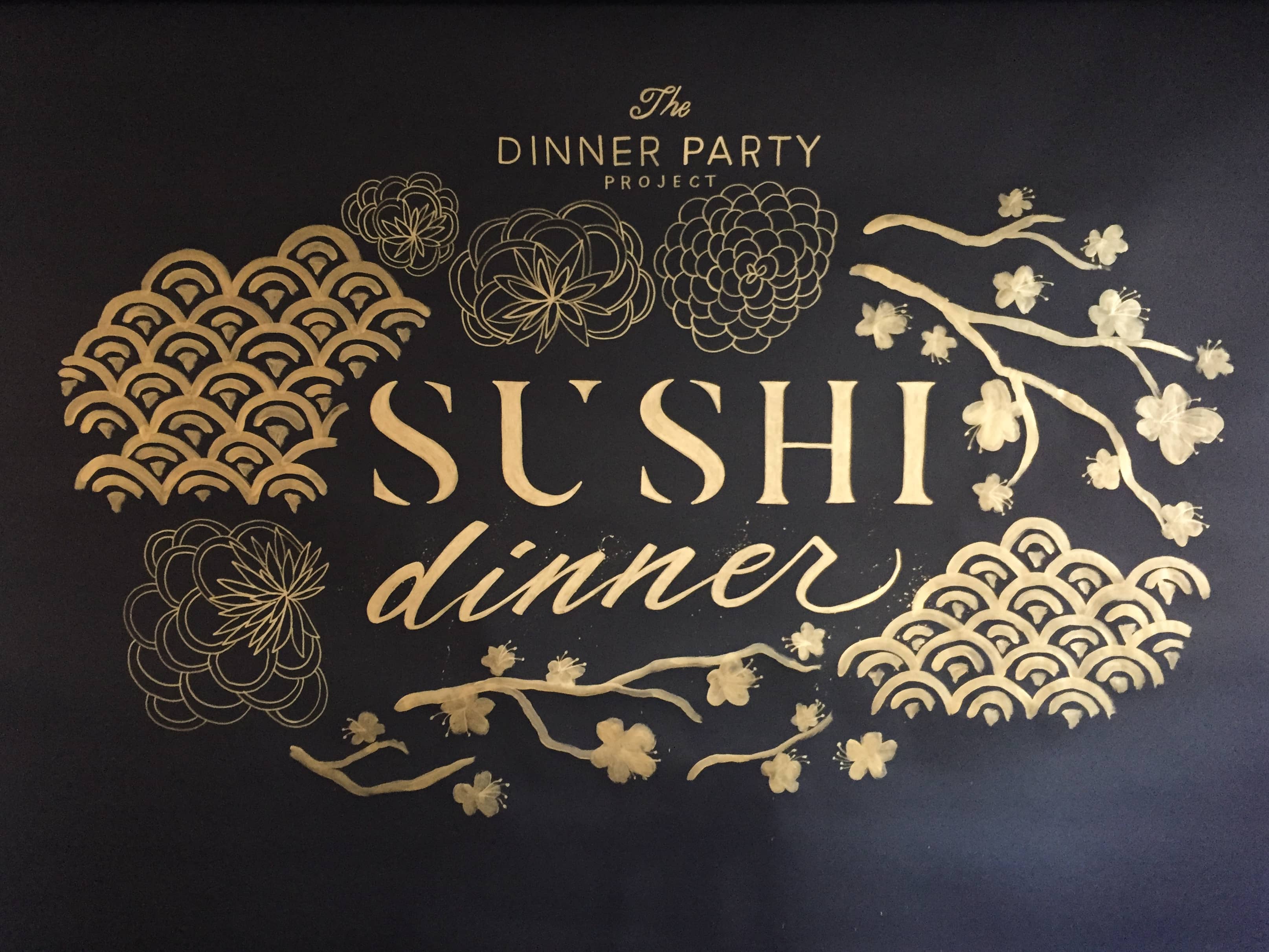 The Dinner Party Project hand lettered backdrop