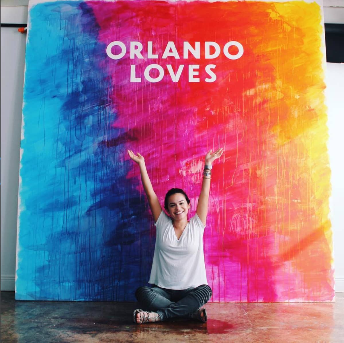 Orlando Loves hand painted rainbow backdrop for Zebra Coalition by Hillery Powers