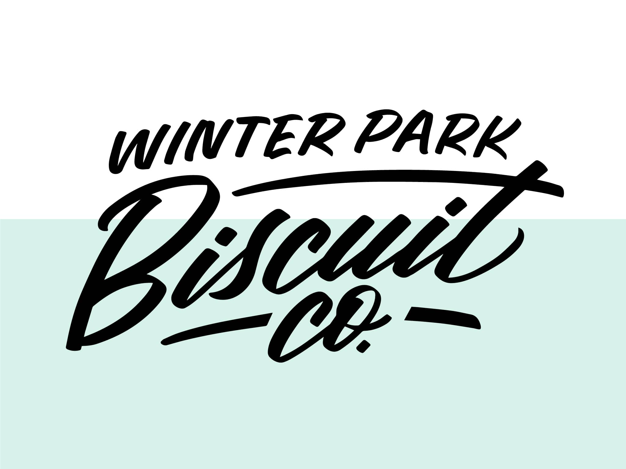 Winter Park Biscuit Co. hand lettered brush lettering logo