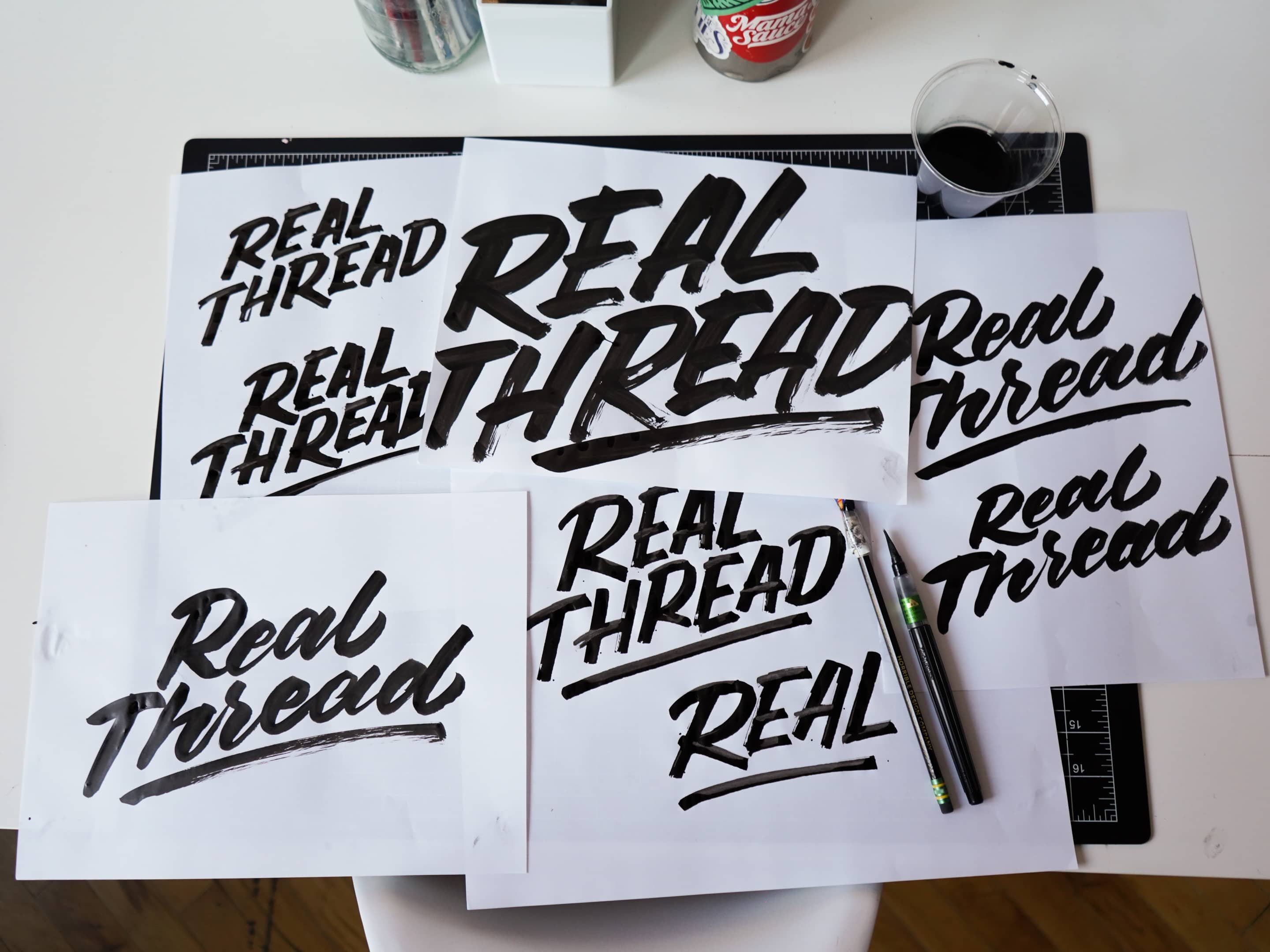 Real Thread lettering sketch