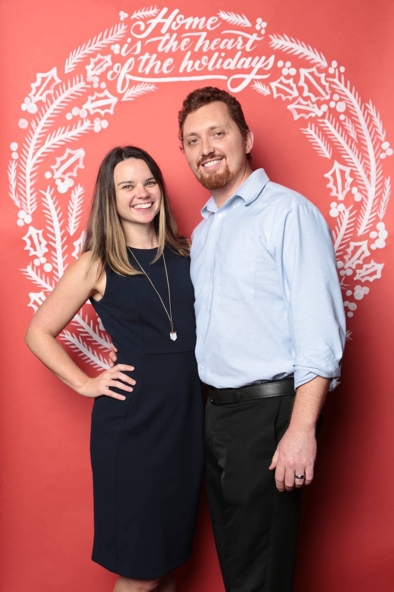 Hand lettered holiday photo booth backdrop by Hillery Powers