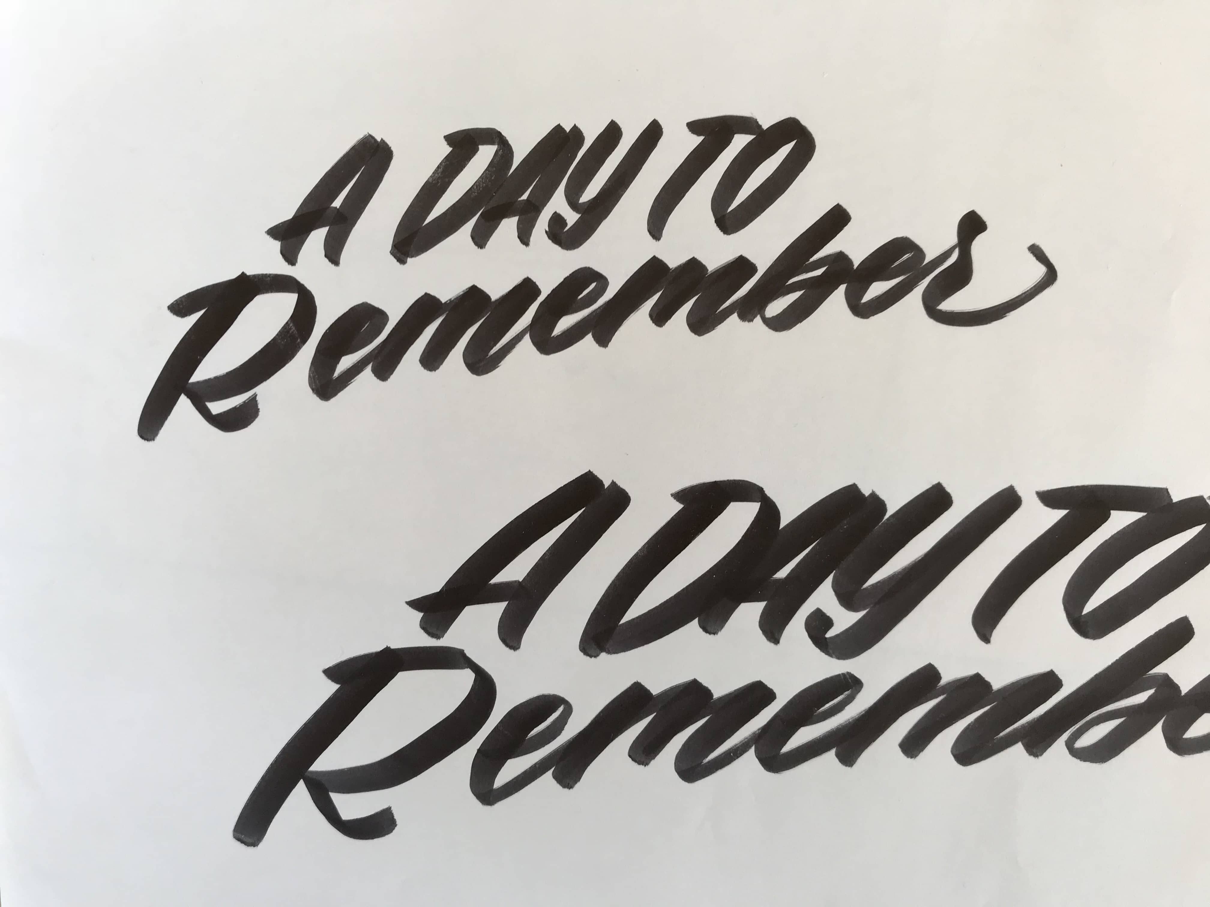 A Day To Remember 15-year tour brush lettering t-shirt design