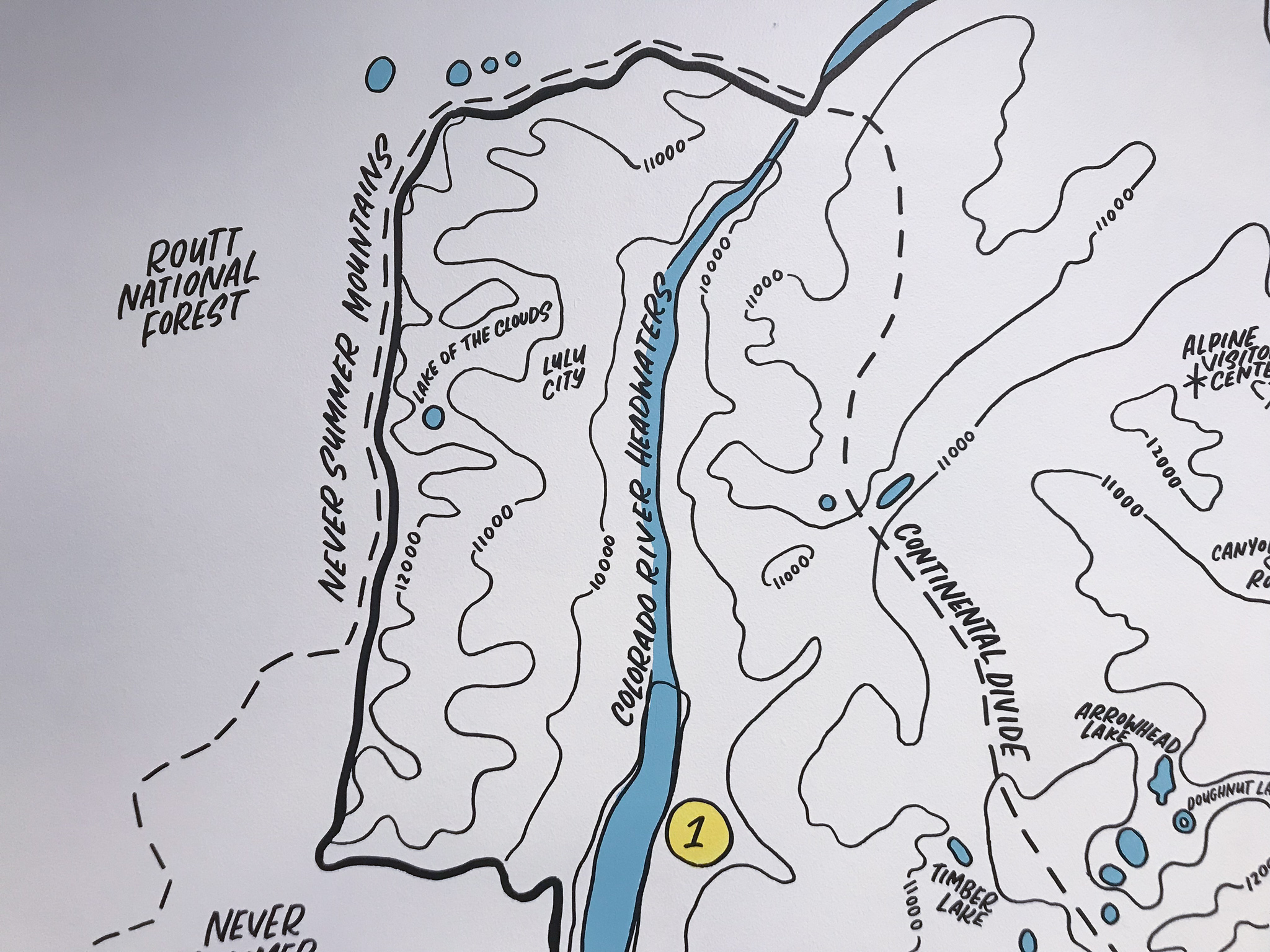 Gusto Denver Colorado Rocky Mountain National Park Topographic Map Mural